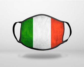 Italy Flag Old Weathered Red White Green - CUSTOM 3-Ply Reusable Soft Face Mask Covering, Unisex, Cotton Inner Layer