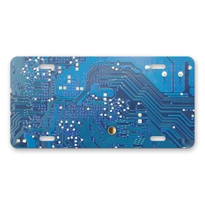 Blue Circuit Board License Plate, Personalized Front Car Tag, Custom Vanity Plate for Car Truck SUV, 12 x 6 Aluminum