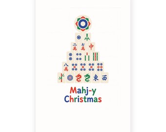 Mahj-y Christmas Card, Funny Mahjongg Holiday Card