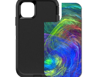 Custom Personalized Skin/Decal for OtterBox Defender Case - Apple iPhone Samsung Galaxy - Abstract Color Light Swirl