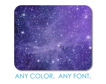 Custom Photo Mouse Pad- Personalized 7.75" x 9.25" Mousepad - Purple Black White Stars Nebula Office Desk Accessories Cubicle Desk Decor