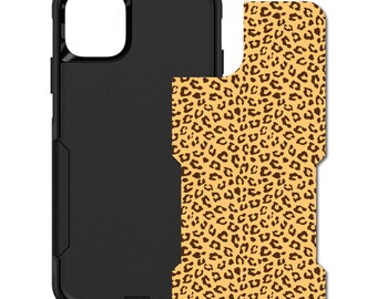 Custom Personalized Skin/Decal for OtterBox Commuter Case - Apple iPhone Samsung Galaxy - Black Tan Beige Leopard Skin Spots
