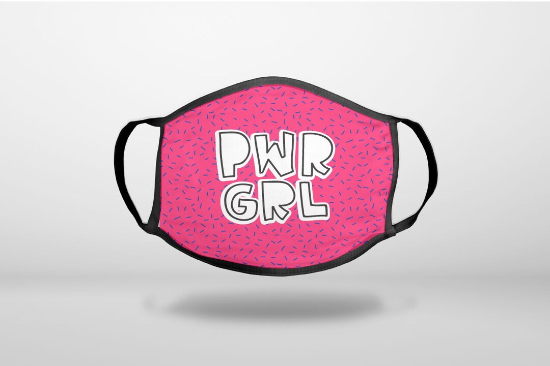 Pwr Background Girl Power PWR GRL Pink Background CUSTOM 3-ply Reusable - Etsy