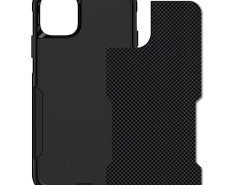 Custom Personalized Skin/Decal for OtterBox Commuter Case - Apple iPhone Samsung Galaxy - Black Carbon Fiber Print Design