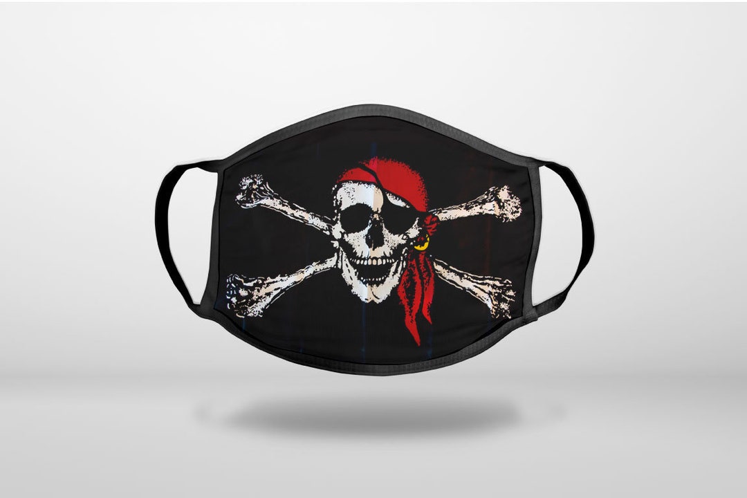 Black Red Pirate Flag CUSTOM 3ply Reusable Soft Face Mask Etsy