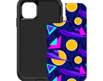 Custom Personalized Skin/Decal for OtterBox Defender Case - Apple iPhone Samsung Galaxy - Pink Purple Yellow 90s Pattern