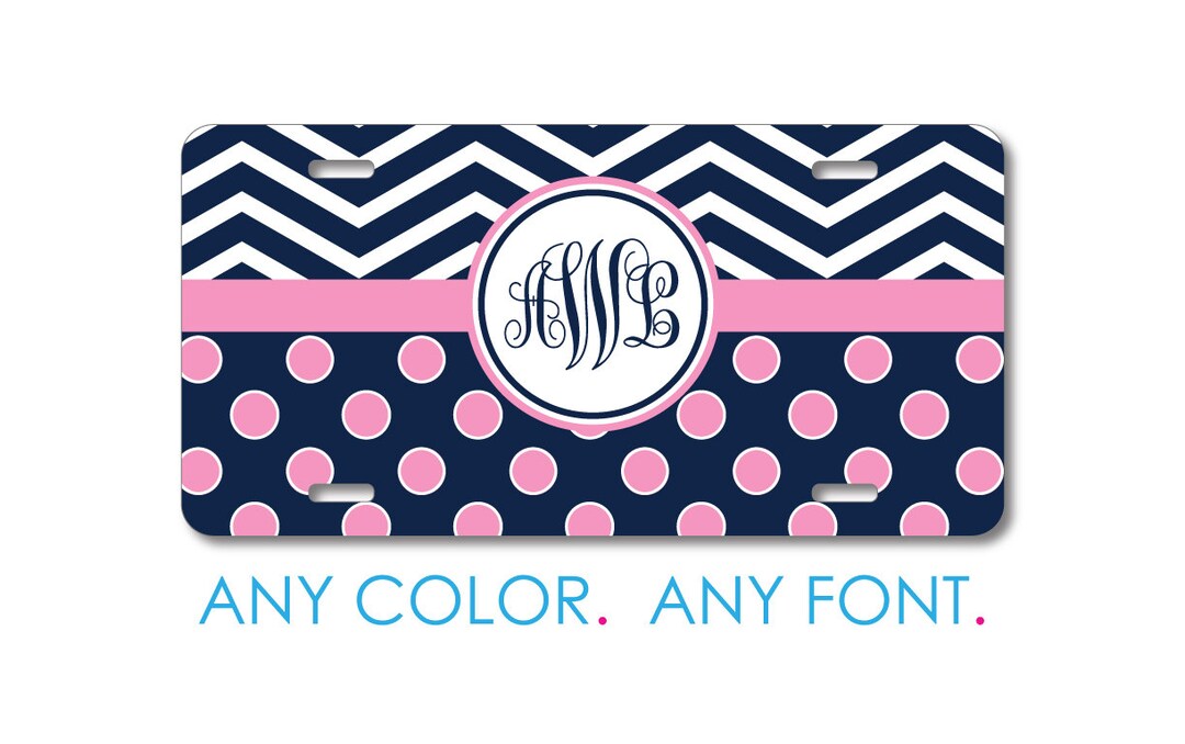 Custom License Plate Front Car Tag, Aluminum or Plastic Personalized