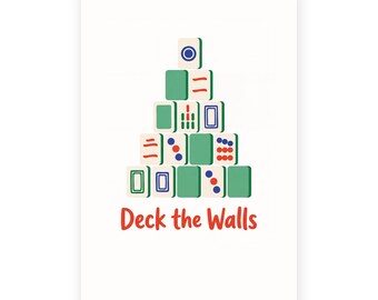 Deck the Walls Mahjong Christmas Card, Tile Tree
