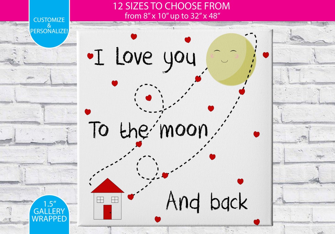 I Love You to the Moon and Back / Gallery Wrapped Canvas Wall Art ...