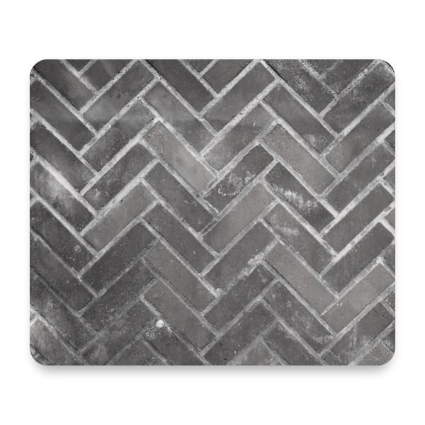 Herringbone Brick Floor Mouse Pad, Non-Slip Desk Mat 9.25 x 7.75, Personalized Office Desk Accessories, Cubicle Decor, Custom Gift
