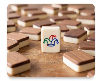 Mahjong Tiles Mouse Pad, Charleston Shuffle Jester Joker