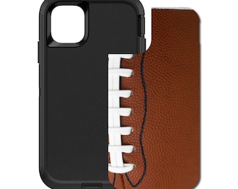 Custom Personalized Skin/Decal for OtterBox Defender Case - Apple iPhone Samsung Galaxy - Football Texture Photo Laces