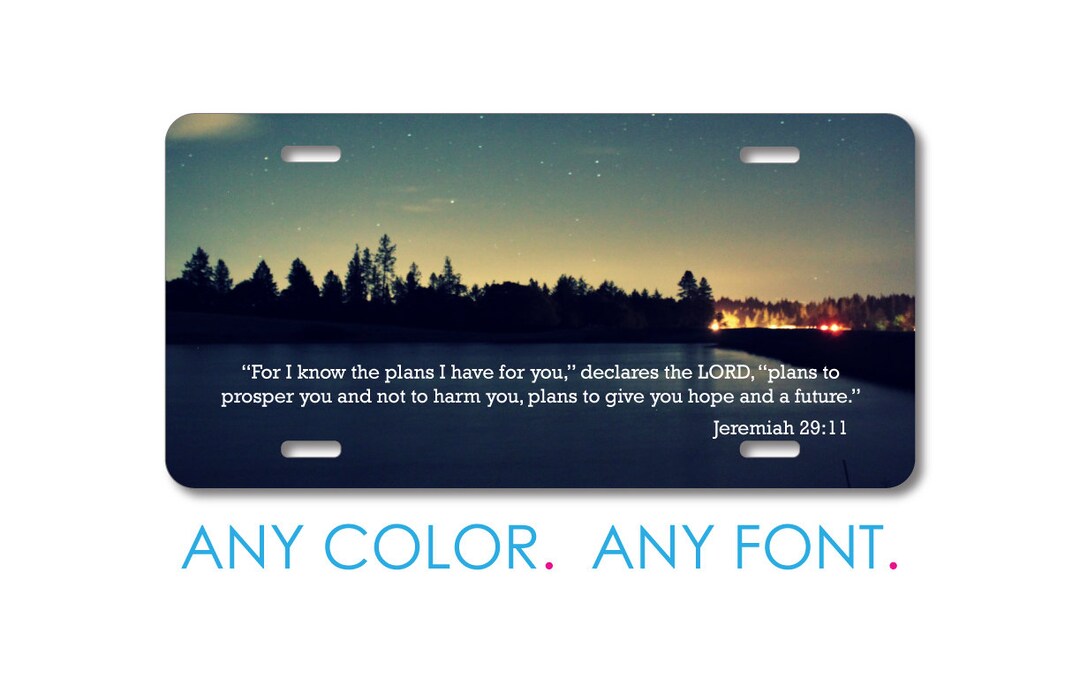 Custom License Plate Front Car Tag, Aluminum or Plastic Personalized