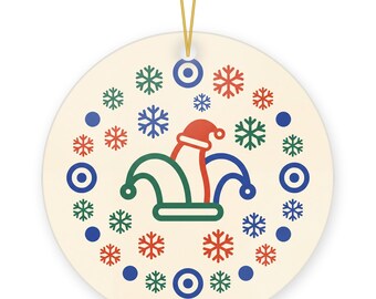 Funny Mahjong Christmas Ornament, Joker Santa Hat