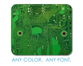 Custom Photo Mouse Pad- Personalized 7.75" x 9.25" Mousepad - Green Circuit Board Office Desk Accessories Cubicle Desk Decor