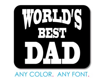 Custom Photo Mouse Pad- Personalized 7.75" x 9.25" Mousepad - Black White World's Best Dad Office Desk Accessories Cubicle Desk Decor