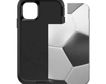 Custom Personalized Skin/Decal for OtterBox Defender Case - Apple iPhone Samsung Galaxy - Soccer Ball 3D