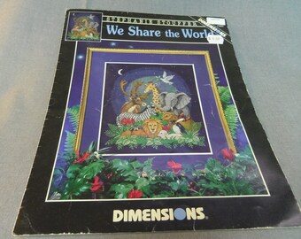 Wildlife Counted Cross Stitch Chart Animals 1997 Design by Stephanie Stouffer We Share The World Dimensions 282