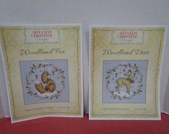 Woodland Deer, Woodland Fox Counted Cross Stitch Pattern, 71H x 71W, Christmas/Winter Design, Designer Shannon Christine, 2018