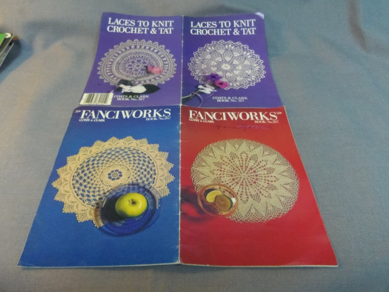 Coats /& Clark Book No Thread Crochet Patterns 317 and 267 1978 and 1985 Crochet and Tat Fanciworks and Laces to knit