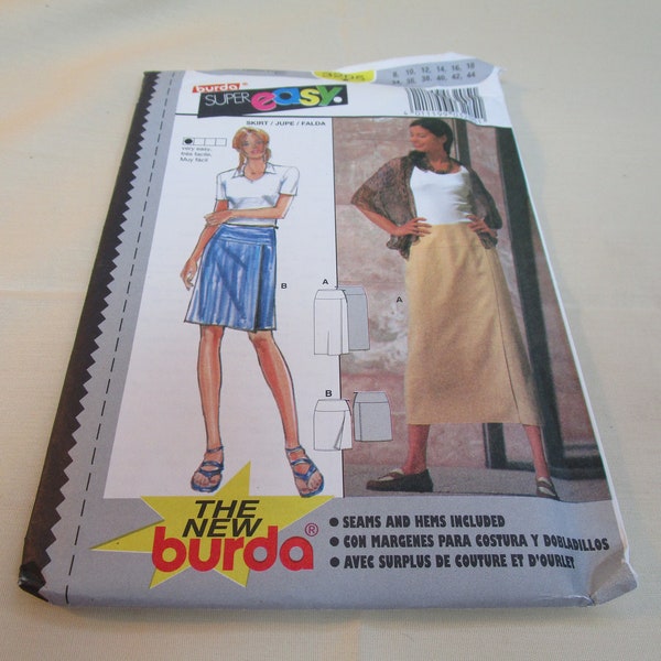 Womens Skirt in Two Lengths, Sizes 8, 10, 12, 14, 16, 18, Uncut, Burda Super Easy 3205, 2003