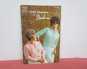 Chill Chasers by Beehive, Knit and Crochet Patterns, Womens Bedjackets, Socks, Hot Water Covers. Nightingales, 1970s, Patons Book 112