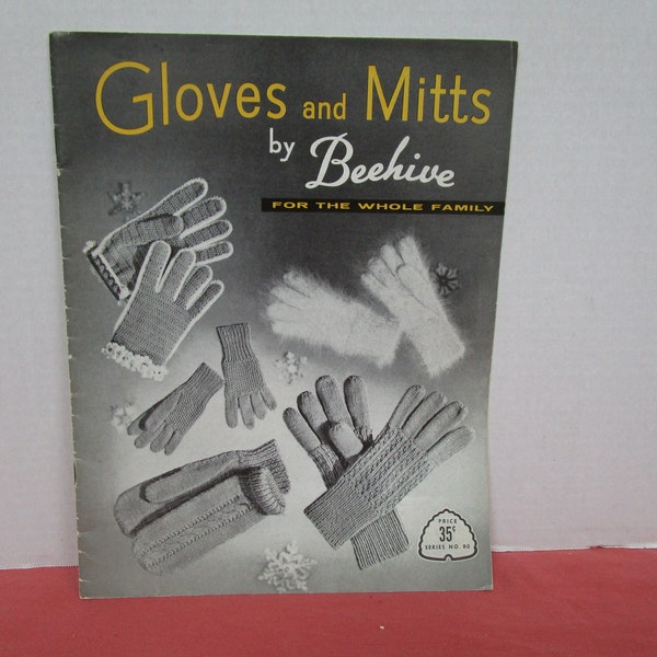Vintage Gloves  and Mitts Knitting Patterns, for the Whole Family, Beehive Patons & Baldwins Series No. 80, 1950s