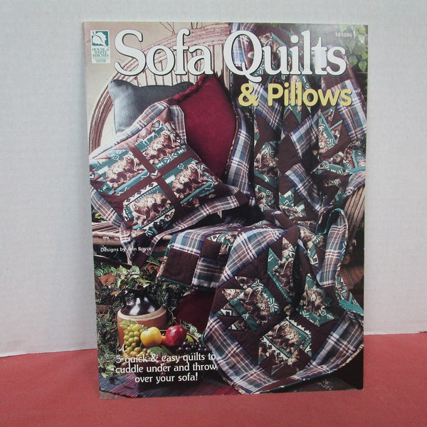Sofa Quilts and Pillows Quilting Sewing Patterns, House of White Birches, 5 Designs, Moose, Alaskan Adventure, Grizzly Paw