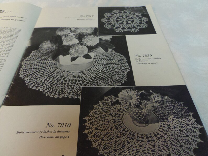 1947 Home Decor Coats and Clark No Vintage Patterns 235 Pub Doilies Thread Crochet Patterns