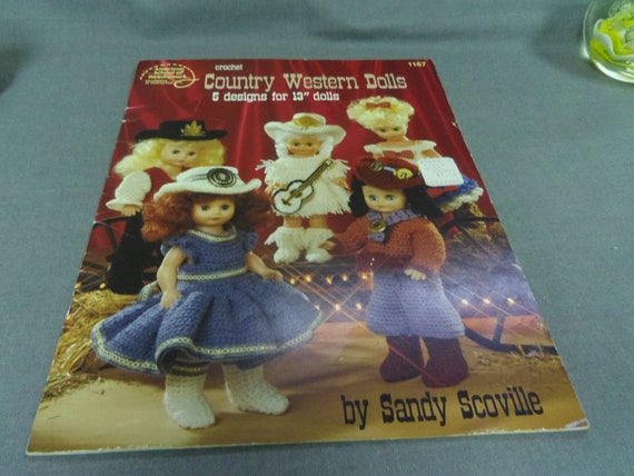 Country Western Dolls 5 Designs for 13/" Dolls Crochet PATTERN//Instructions