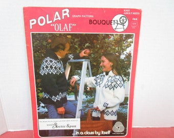 Icelandic Nordic Sweater Design, Adult Cardigan Knitting Pattern,  Size 34. 36. 39. 40, 42, 44, Bouquet 368, Polar Bulk 100% Wool