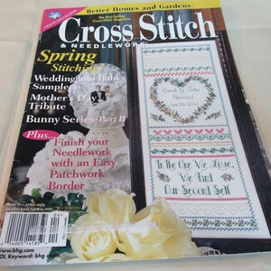 Floral March April 1995 Ornaments Sampler A Childs Prayer Just Cross Stitch Magazine