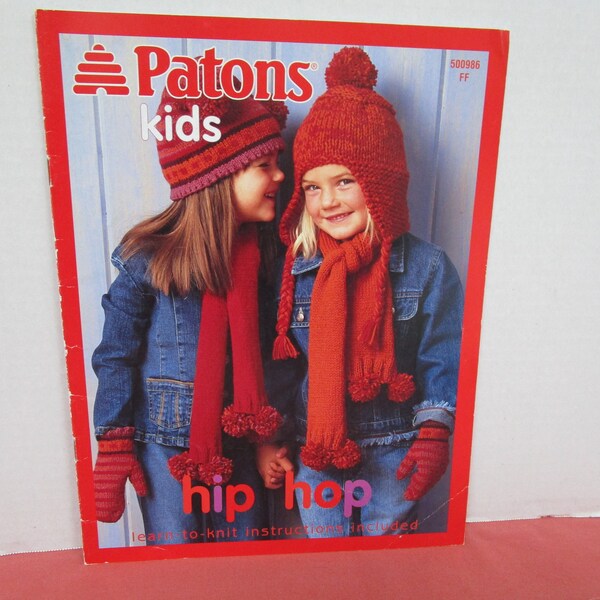 Patons Kids Knitting Patterns, Hip Hop, Hat, Scarf and Mitten Sets for Children, 2006