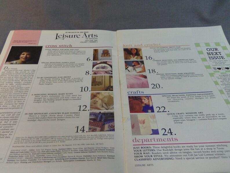 Crochet 30 Projects May June 1987 Cross Stitch Painting Knitting Leisure Arts Magazine