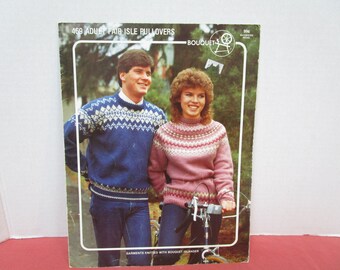 Adult Icelandic Nordic Sweater Knitting Pattern, Fair Isle Pullovers Sizes 32, 36, 38, 40, 42, 44, Bouquet 469