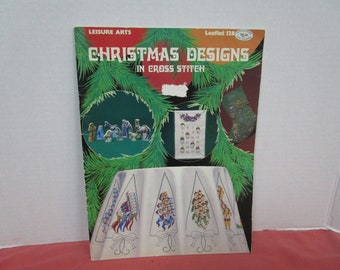 Christmas Designs in Cross Stitch, Advent Calendar, Tree Skirt, 3D Nativity, Leisure Arts 128, 1978