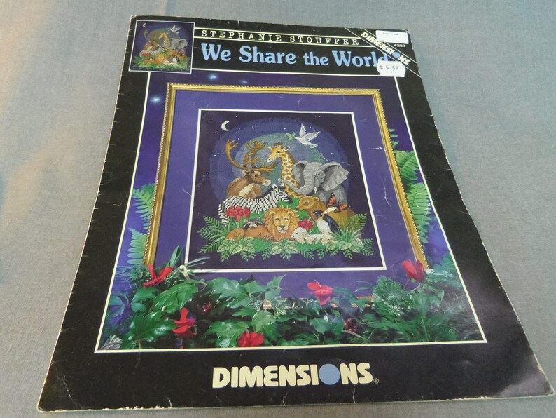 Wildlife Counted Cross Stitch Chart Animals 1997 Design by Stephanie Stouffer We Share The World Dimensions 282