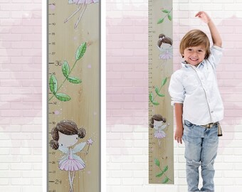 Growth scale WOOD FAIRIES, growth chart, height scale, measurements, child, baby