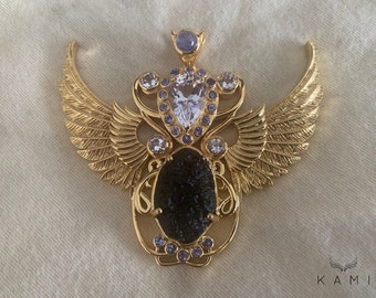 Reserved/Sold ~ Custom Pendant in 14k Solid Gold Kami Crystal Pendant