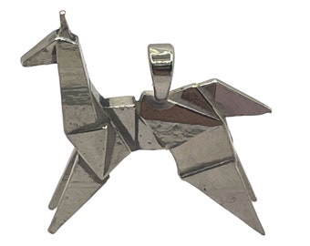 PENDANT Origami Unicorn Blade Runner Charm Sterling Silver 925 - Made in Italy - Hand crafted