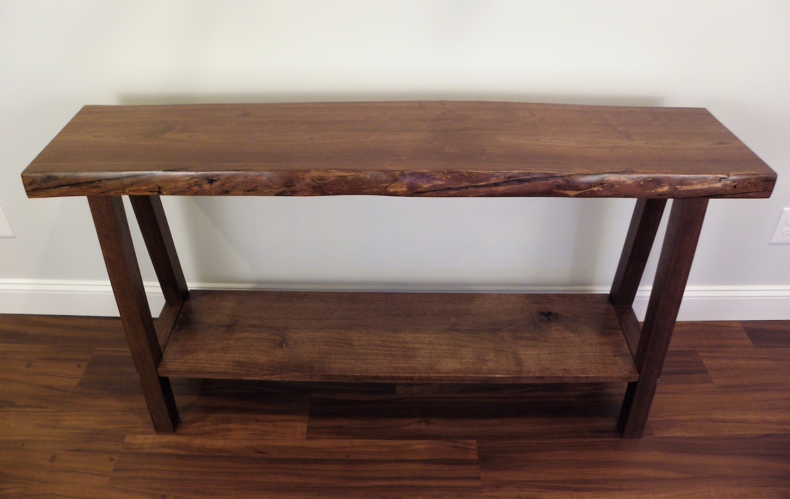 Live Edge Black Walnut Console Table Sofa Table Side Table Etsy