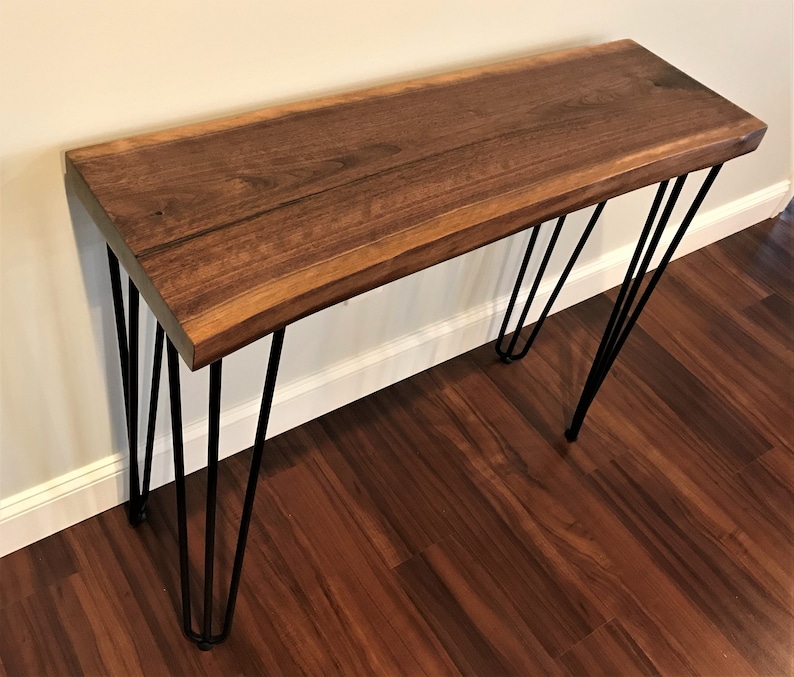Rustic Live Edge Black Walnut Entry Table Sofa Table Hallway Etsy