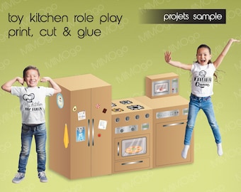 Pretend play Kitchen bundle - Toy kitchen - 37 pieces - Decal - DIGITAL DOWNLOAD- JPG 300 dpi