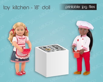 Mega Bundle Kitchen Printable Toy for 18 Dolls DIGITAL DOWNLOAD JPG ...