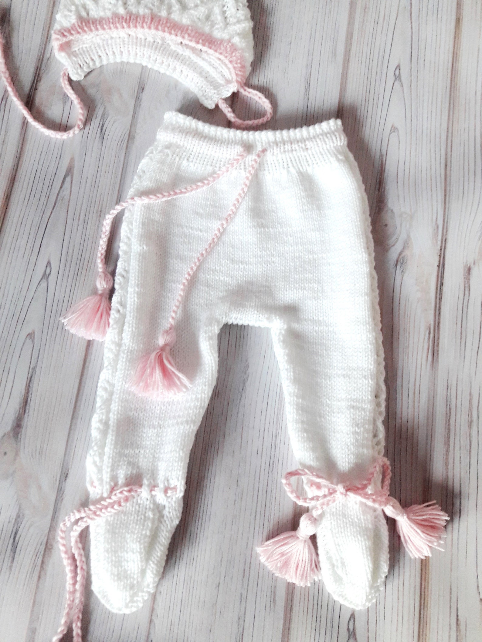 Knitted Baby White Clothes Newborn Girl. Cotton Baby Set. Etsy UK