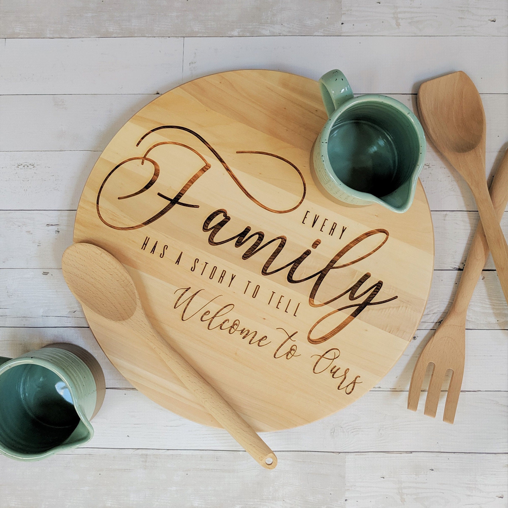 Engraved Birch Lazy Susan Every Family Has A Story To Etsy