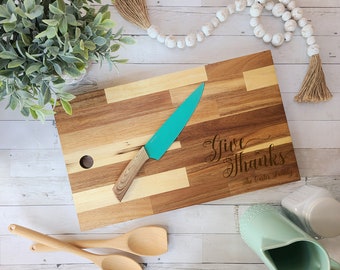 Custom Engraved Cutting Board- Give Thanks