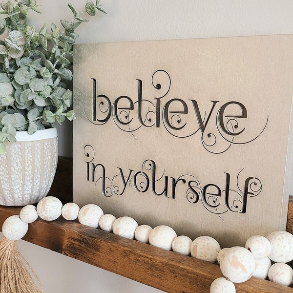 Wood Canvas Wall Art Decor- Believe In Yourself