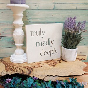 Wood Canvas Wall Art Decor- Truly Madly Deeply