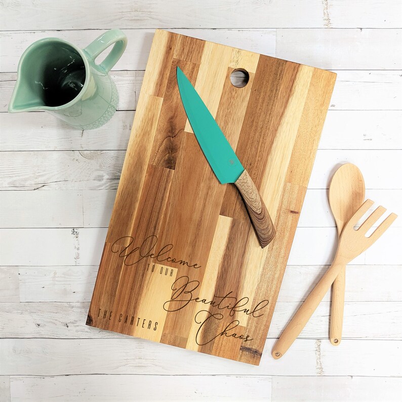 Welcome To Our Beautiful Chaos Custom Engraved Cutting Board